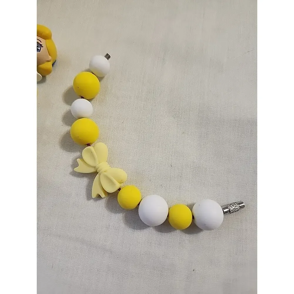 Bead Pen & Cup Charm Matching Combo Young Cinderella & Bow Silicone Beads